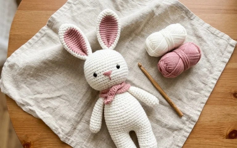 Lapin avec Fleur Sur l’oreille – Tutoriel Amigurumi Détaillé